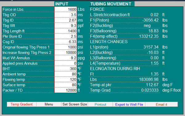 Tubing Movement Calculations 32 Bit