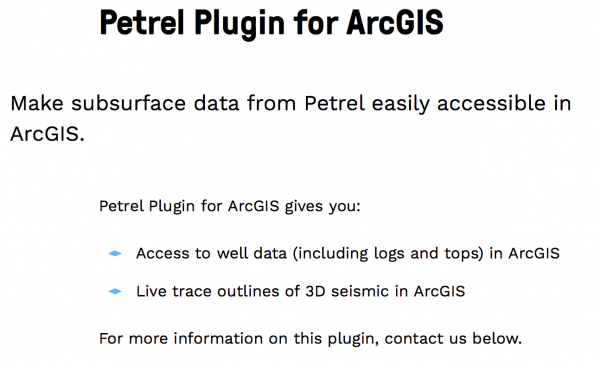 Petrel Plugin for ArcGIS